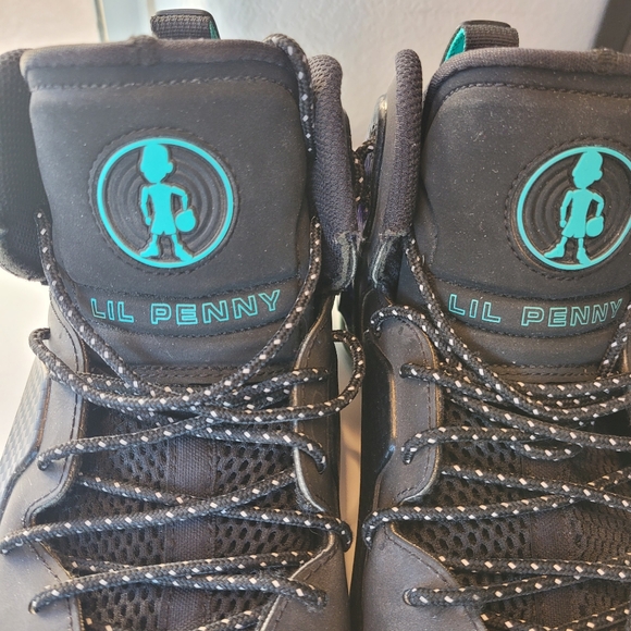 Nike Lil Penny Black and Green High-Top Sneakers with Color-Shifting Accents - Picture 5 of 13